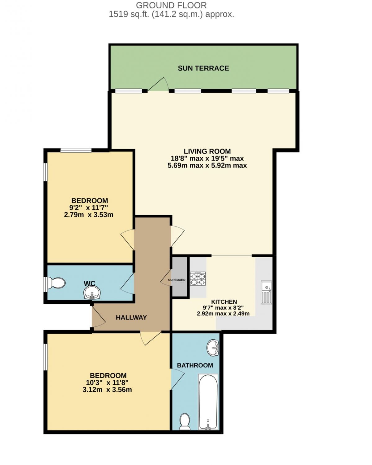 Floor Plan of No. 1 Marina Court, Torquay